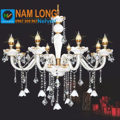 Đèn chùm pha lê nến NC001/8 cao cấp 8 bóng