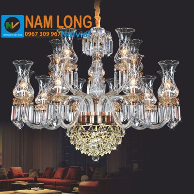 Đèn chùm pha lê nến NC20211/10+5 15 bóng E14