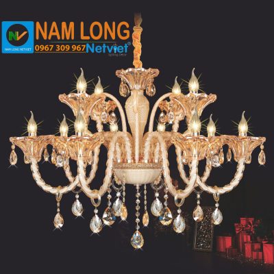 Đèn chùm pha lê nến NC2103/8+4 cao cấp 12 bóng