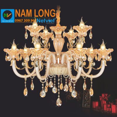Đèn chùm pha lê nến NC2104/8+4 cao cấp 12 bóng