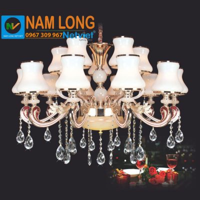 Đèn chùm pha lê nến NC7143/10+5 15 bóng E14 cao cấp
