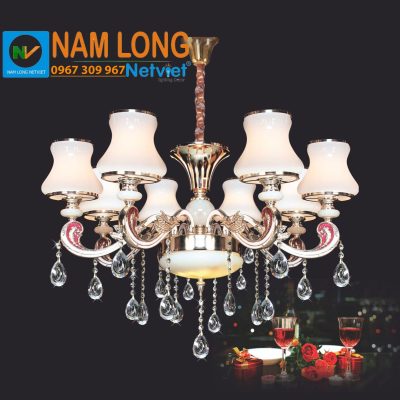 Đèn chùm pha lê nến NC7143/8 8 bóng E14 cao cấp