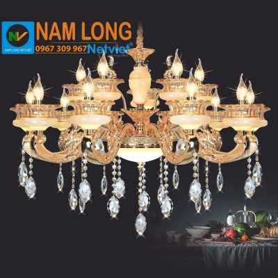 Đèn chùm pha lê nến NC7145/10+5 15 bóng E14