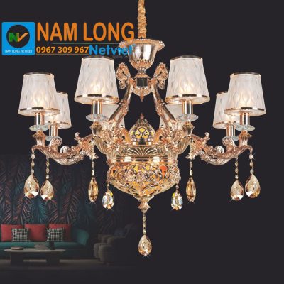 Đèn chùm pha lê nến NC87058/8 8 bóng E14