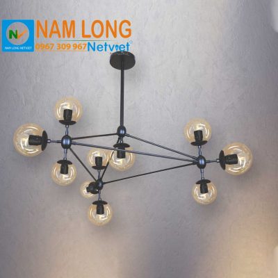 Đèn chùm cafe NB014/10 10 bóng thủy tinh