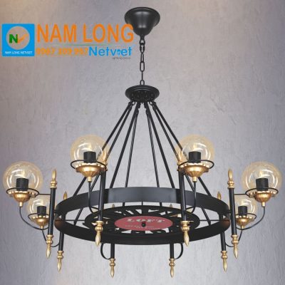 Đèn chùm quán cafe NB017/8 8 bóng thủy tinh