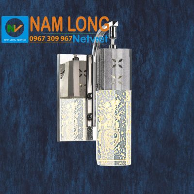 Đèn vách tường NV030 LED 3W chao thủy tinh đúc nguyên khối thân hợp kim mạ inox NamLong NetViet