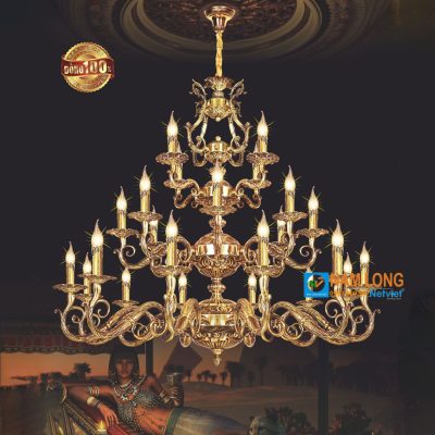 Đèn chùm đồng cao cấp NC031/12+8+4 24 bóng E14