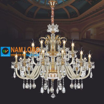 Đèn chùm pha lê nến NC0630/12+6 cao cấp 18 bóng