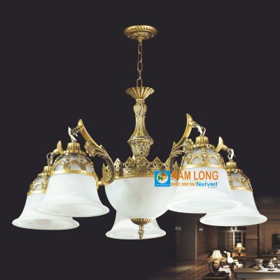 Đèn chùm thủy tinh NC080/5 7 bóng E27