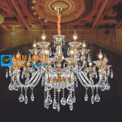 Đèn chùm pha lê nến NC1098/10+5 cao cấp 15 bóng