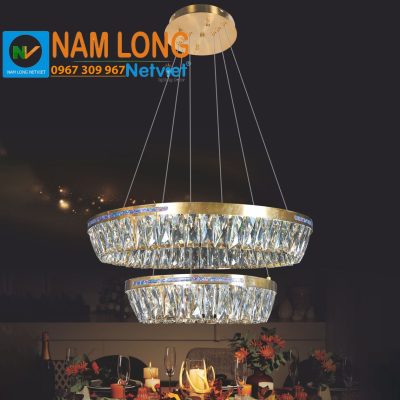 Đèn thả pha lê NB8091A 2 vòng LED 180W