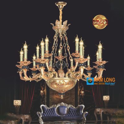 ĐÈN CHÙM ĐỒNG NC1340/10+5 15 BÓNG E14