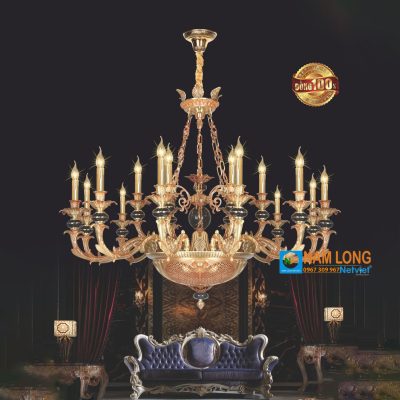ĐÈN CHÙM ĐỒNG CAO CẤP NC1340/12+6 18 BÓNG E14