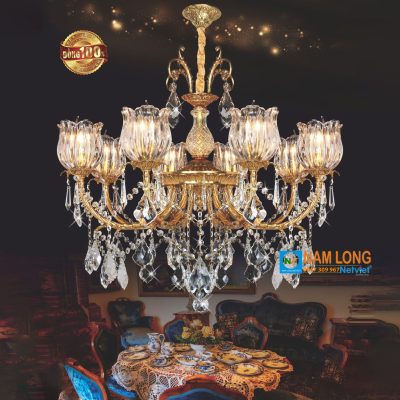 Đèn Chùm Đồng NC1937/8 8 Bóng E14