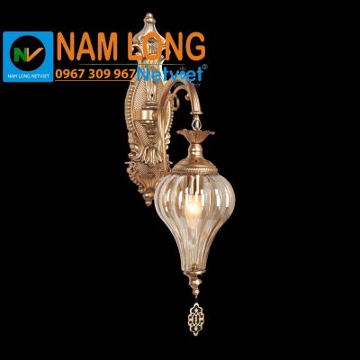 Đèn vách tường cổ điển NV2179/1 chụp thủy tinh