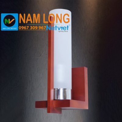 đèn vách tường thủy tinh NV3041/1 thân gỗ