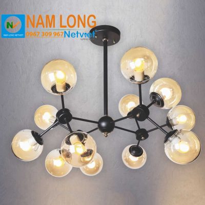Đèn chùm cafe NB321/12 12 bóng thủy tinh