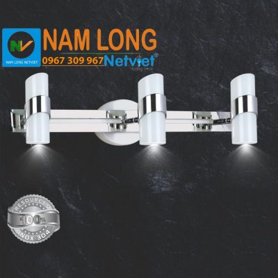 Đèn soi tranh LED NS479/3 inox thủy tinh 45cm