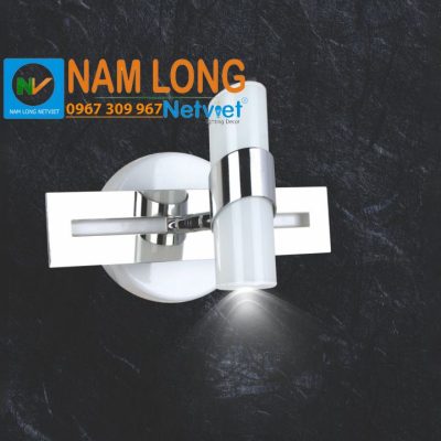 Đèn soi tranh LED NS479/1 inox thủy tinh 20cm