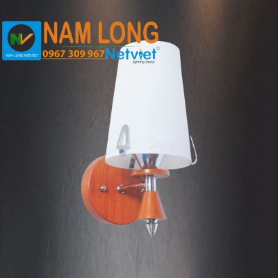 đèn vách tường thủy tinh NV512/1 thân gỗ