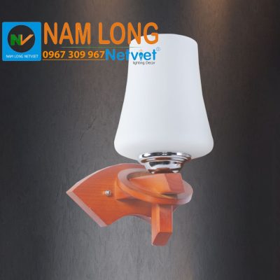 đèn vách tường thủy tinh NV514/1 thân gỗ