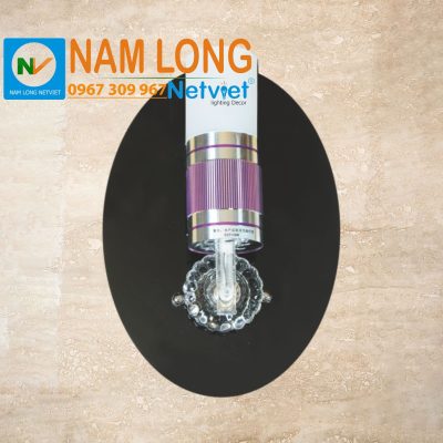 Đèn vách tường NV522 thân hợp kim mạ inox chụp thủy tinh