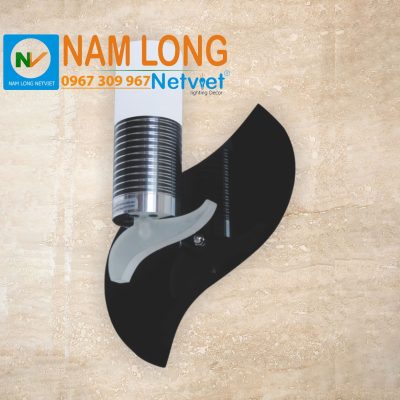 Đèn vách tường NV524 thân hợp kim mạ inox đế đen cách điệu