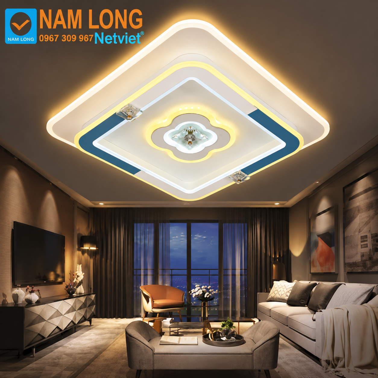 NM3486B đèn mâm ốp trần NM3486B LED 160W
