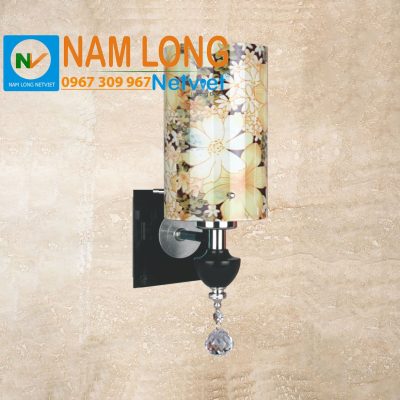 Đèn vách tường NV8209/1B chao thủy tinh hoa văn