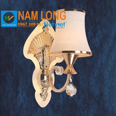 Đèn vách tường NV8343/1 tân cổ điển chao thủy tinh