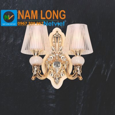 Đèn vách tường NV8607/2 tân cổ điển hai tay màu vàng