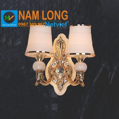 Đèn vách tường NV8608/2 tân cổ điển 2 tay chao trắng kem