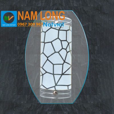 Đèn vách tường NV86653 thân thủy tinh họa tiết hình học màu đen trắng