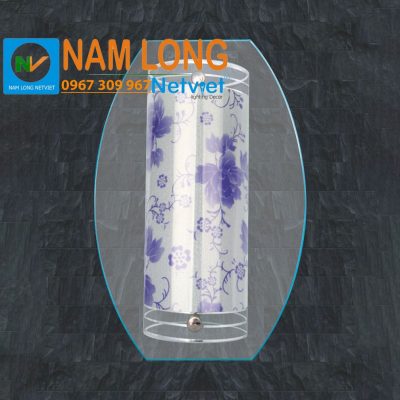 Đèn vách tường NV86661 thân thủy tinh hoa văn tím trang trí hiện đại