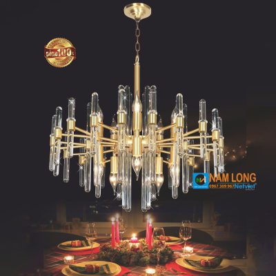 Đèn Chùm Đồng NC8823A 10 Bóng E14 Cao Cấp