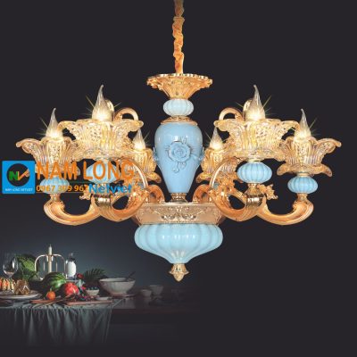Đèn chùm pha lê nến NC9220/6 6 bóng E14 cao cấp
