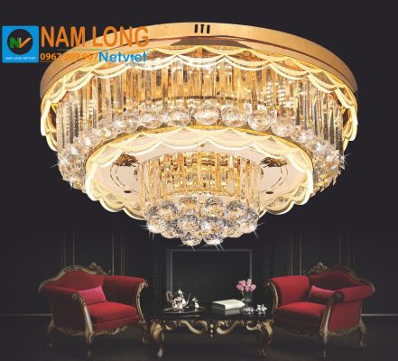 đèn mâm ốp trần NC9156A, B pha lê K9