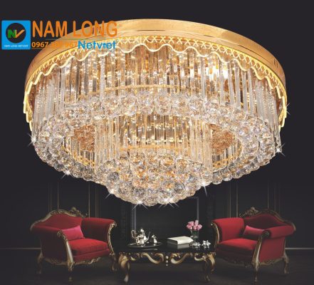đèn mâm ốp trần NC9129A B pha lê K9