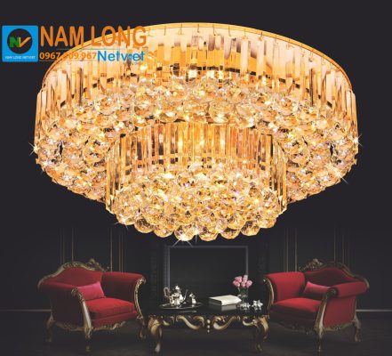 đèn mâm ốp trần NC1035A pha lê K9