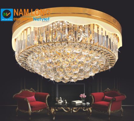 đèn mâm ốp trần NC9112A pha lê K9 LED 120W
