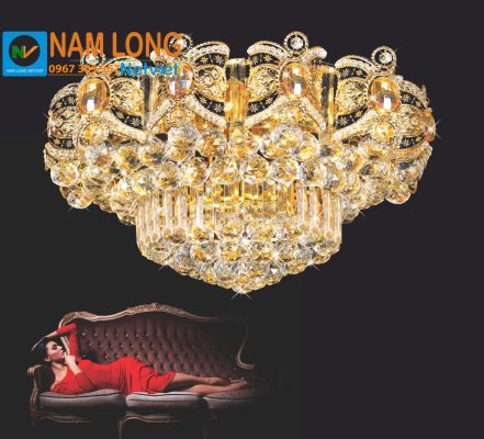 đèn mâm ốp trần NC28919C pha lê K9