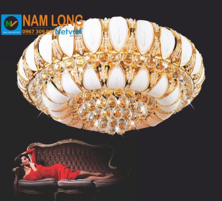 đèn mâm ốp trần NC8047A,B pha lê K9