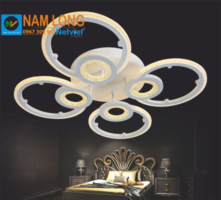 đèn mâm ốp trần NC0481 hiện đại LED 3 chế độ