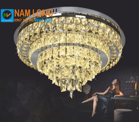 Đèn mâm ốp trần pha lê NC6002 LED 120W