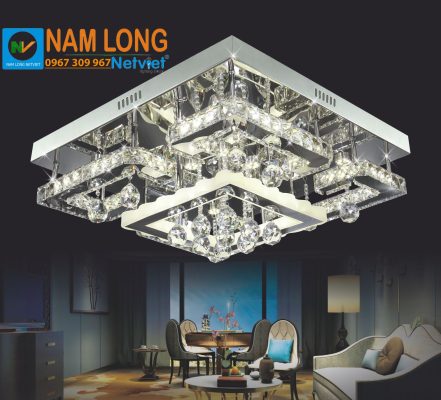 đèn mâm ốp trần NC80117B pha lê K9