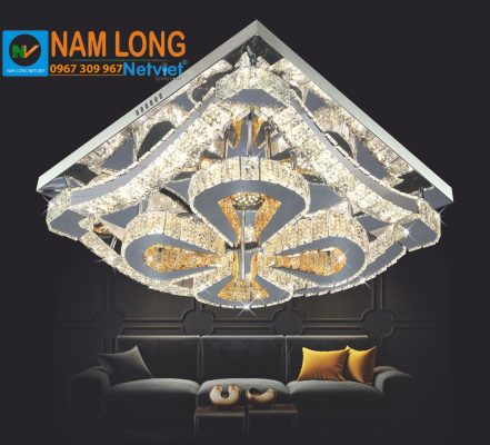 đèn mâm ốp trần NC2133 pha lê LED 120W