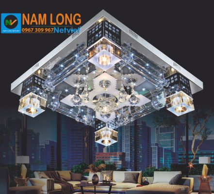 đèn mâm ốp trần NC9042 pha lê
