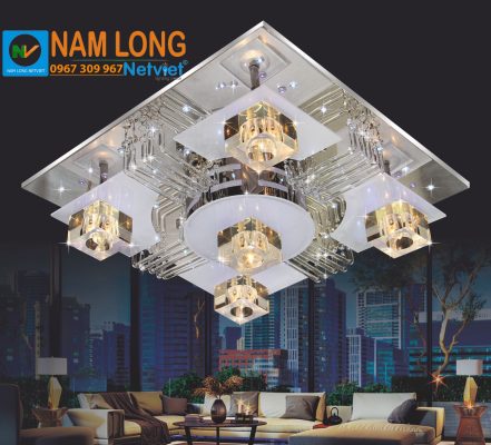 đèn mâm ốp trần NC9119 pha lê cao cấp