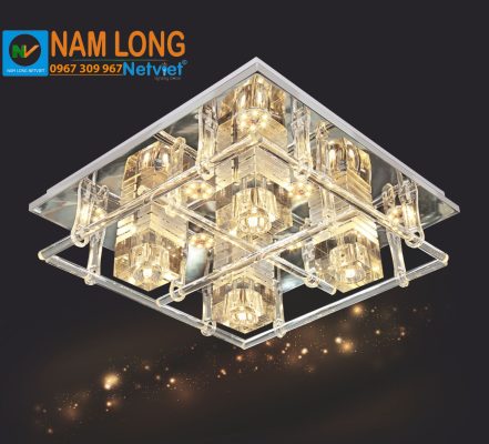 đèn mâm ốp trần NC878 pha lê cao cấp